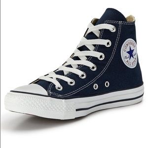 ☀️ Iconic Navy Blue High Top Converse Sneakers